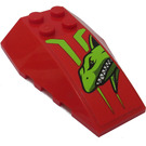 LEGO Red Wedge 6 x 4 Triple Curved with Lime Shark Head Sticker (43712)
