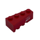 LEGO Red Wedge Brick 2 x 4 Right with 'MUBADALA', 'ABU DHABI' and 'acer' logos Sticker