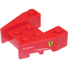LEGO Red Wedge Brick 3 x 4 with Ferrari Logo and White 'ETIHAD AIRWAYS' Sticker with Stud Notches (50373)