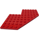 LEGO Röd Kil Platta 10 x 10 med Skära ut (2401)