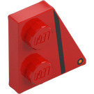 LEGO Red Wedge Plate 2 x 2 Wing Right with Black Stripe and Orange and Black Circle (24307 / 110092)