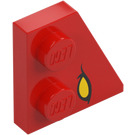 LEGO Rood Wig Plaat 2 x 2 Vleugel Rechts met Geel Oog (24307 / 107327)