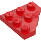 LEGO Rojo Cuña Placa 3 x 3 Esquina (2450)