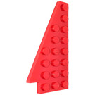 LEGO Rood Wig Plaat 4 x 8 Vleugel Links met onderkant Stud Notch (3933)