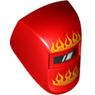 LEGO Rojo Welding Visera con Flames (65195 / 66257)