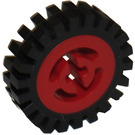 LEGO Wheel Hub 8 x 17.5 with Axlehole with Narrow Tire 24 x 7 with Ridges Inside (3482)