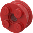 LEGO Red Wheel Rim 10 x 17.4 with 4 Studs and Technic Peghole (6248)