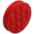 LEGO Red Wheel Rim 8 x 35 with 12 Studs with Axle (Complete)