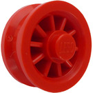 LEGO Red Wheel With Spokes and Metal Pin on back