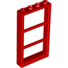 LEGO Red Window 1 x 4 x 6 Frame with Three Panes (46523 / 57894)