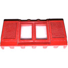 LEGO Red Window 1 x 6 x 2 with Shutters with Fixed Glass