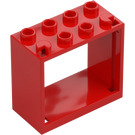 LEGO Rød Vindue 2 x 4 x 3 med firkantede huller (60598)