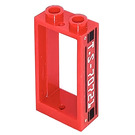 LEGO Red Window Frame 1 x 2 x 3 without Sill with 'T.S-70721' (Right) Sticker (60593)