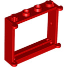 LEGO Červená Rám okna 1 x 4 x 3 s Shutter Tabs (3853)