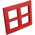 LEGO Czerwony Okno Pane 2 x 4 x 3  (4133)