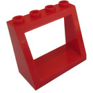 LEGO Rød Frontrute 2 x 4 x 3 med Forsenket solide knotter (2352)