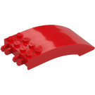 LEGO Rosso Parabrezza 4 x 8 x 2 Curvo Cerniera (46413 / 50339)