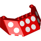 LEGO rouge Pare-brise 5 x 8 x 3 avec blanc Polka Dots (2826 / 68239)