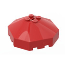 LEGO Red Windscreen 6 x 6 Octagonal Canopy with Axle Hole (2418)