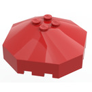 LEGO Red Windscreen 6 x 6 Octagonal Canopy without Axle Hole