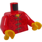LEGO Red Woman in Red Patterned Shirt Minifig Torso (973 / 76382)