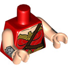 LEGO Rood Wonder Woman Minifig Torso (973 / 88585)