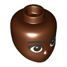 LEGO Reddish Brown Aida Minidoll Head (92198 / 101100)