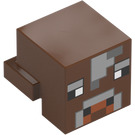 LEGO Punaruskea Eläsisällä Pää jossa Minecraft Cow Kasvot (20056 / 106294)