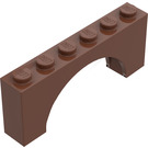 LEGO Reddish Brown Arch 1 x 6 x 2 Thick Top and Reinforced Underside (3307)