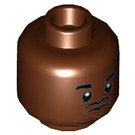 LEGO Reddish Brown Barry Minifigure Head (Recessed Solid Stud) (3626 / 24392)