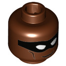 LEGO Reddish Brown Black Vulcan Minifigure Head (Recessed Solid Stud) (3626 / 36140)