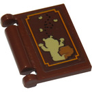 LEGO Reddish Brown Book Cover with Bear with Honey Pot on Front and 'BEN. A' on Inside Sticker (24093)