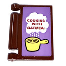 LEGO Brun rougeâtre Book Cover avec Cooking avec Oatmeal Autocollant (24093)