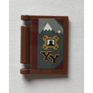 LEGO Reddish Brown Book Cover with Gilderoy Lockhart YY (Year with the Yeti) Sticker (24093)