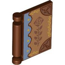 LEGO Reddish Brown Book Cover with Gold and Flower (24093 / 105313)
