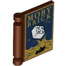 LEGO Reddish Brown Book Cover with Moby Brick Decoration (24093 / 66275)