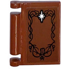 LEGO Reddish Brown Book Cover with Star and 'B' Sticker (24093)