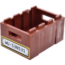 LEGO Rötlich-braun Box 3 x 4 mit "WU 53N531" Aufkleber (30150)