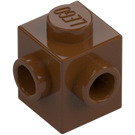 LEGO Reddish Brown Brick 1 x 1 with Two Studs on Adjacent Sides (26604)