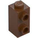 LEGO Roodachtig bruin Steen 1 x 1 x 1.6 met Twee noppen aan de zijkant (32952)