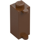 LEGO Roodachtig bruin Steen 1 x 1 x 2 met Shutter Houder (3581)