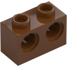 LEGO Rødbrun Klods 1 x 2 med 2 Huller (32000)