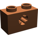 LEGO Rötlich-braun Backstein 1 x 2 mit Achse Loch ('X' Öffnung) (32064)