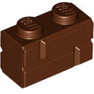 LEGO Reddish Brown Brick 1 x 2 with Embossed Bricks (98283)