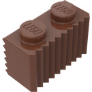 LEGO Rödaktig Brun Kloss 1 x 2 med Grill (2877)