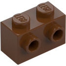 LEGO Rödaktig Brun Kloss 1 x 2 med Knoppar på Ett Sida (11211)