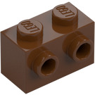 LEGO Rødbrun Klods 1 x 2 med knops på Modsatte sider (52107)