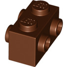 LEGO Brun rougeâtre Brique 1 x 2 avec Goujons sur Côtés opposés (52107)
