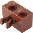 LEGO Reddish Brown Brick 1 x 2 with Vertical Clip (Gap in Clip) (30237)