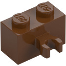 LEGO Rødbrun Klods 1 x 2 med Lodret Clip med åben 'O' klip (42925 / 95820)